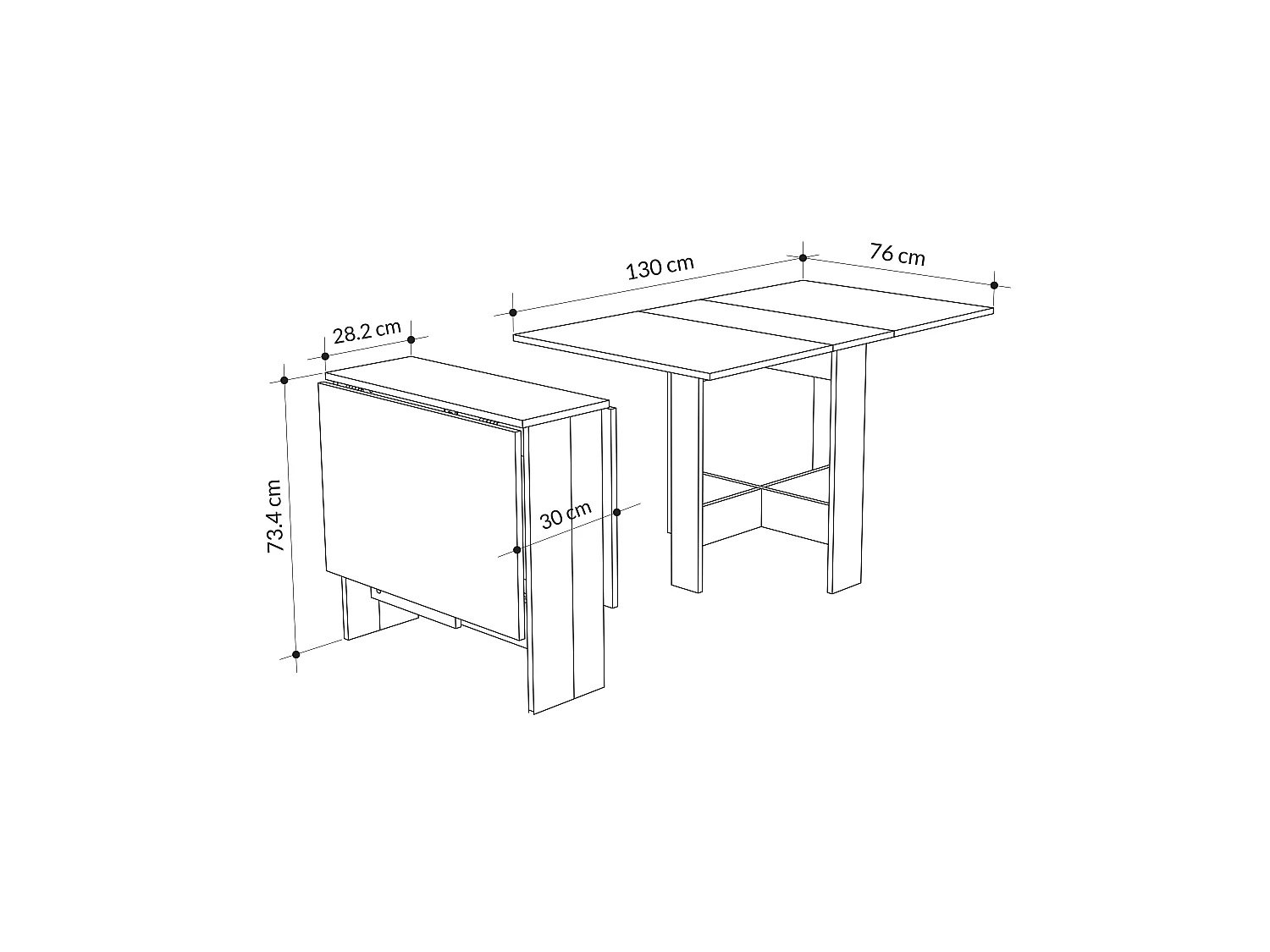 Tavolo consolle allungabile Artemio 30-130x76 cm Salvaspazio Legno Bianco