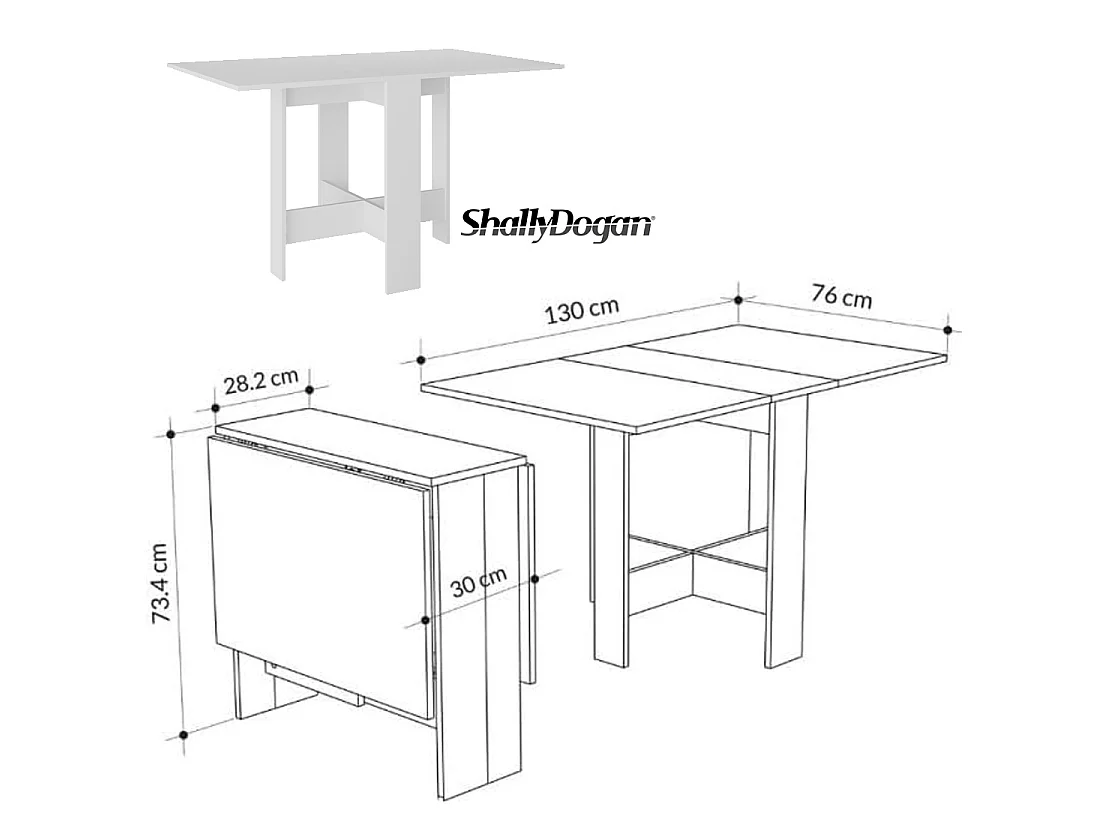 Tavolo consolle allungabile Artemio 30-130x76 cm Salvaspazio Legno Bianco