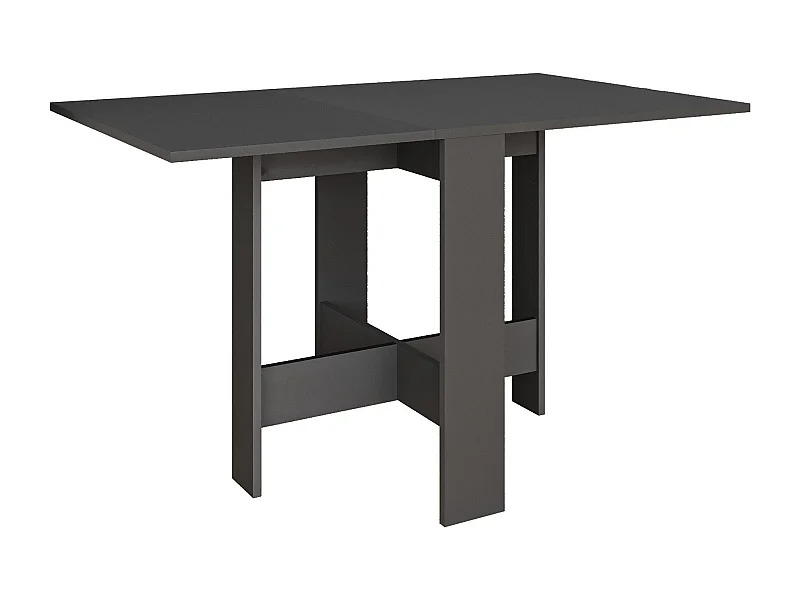 Decortie Gris Anthracite 76x130x73.4cm Table à manger pliante pour 4 personnes, panneau de particules, rectangulaire, Artemio