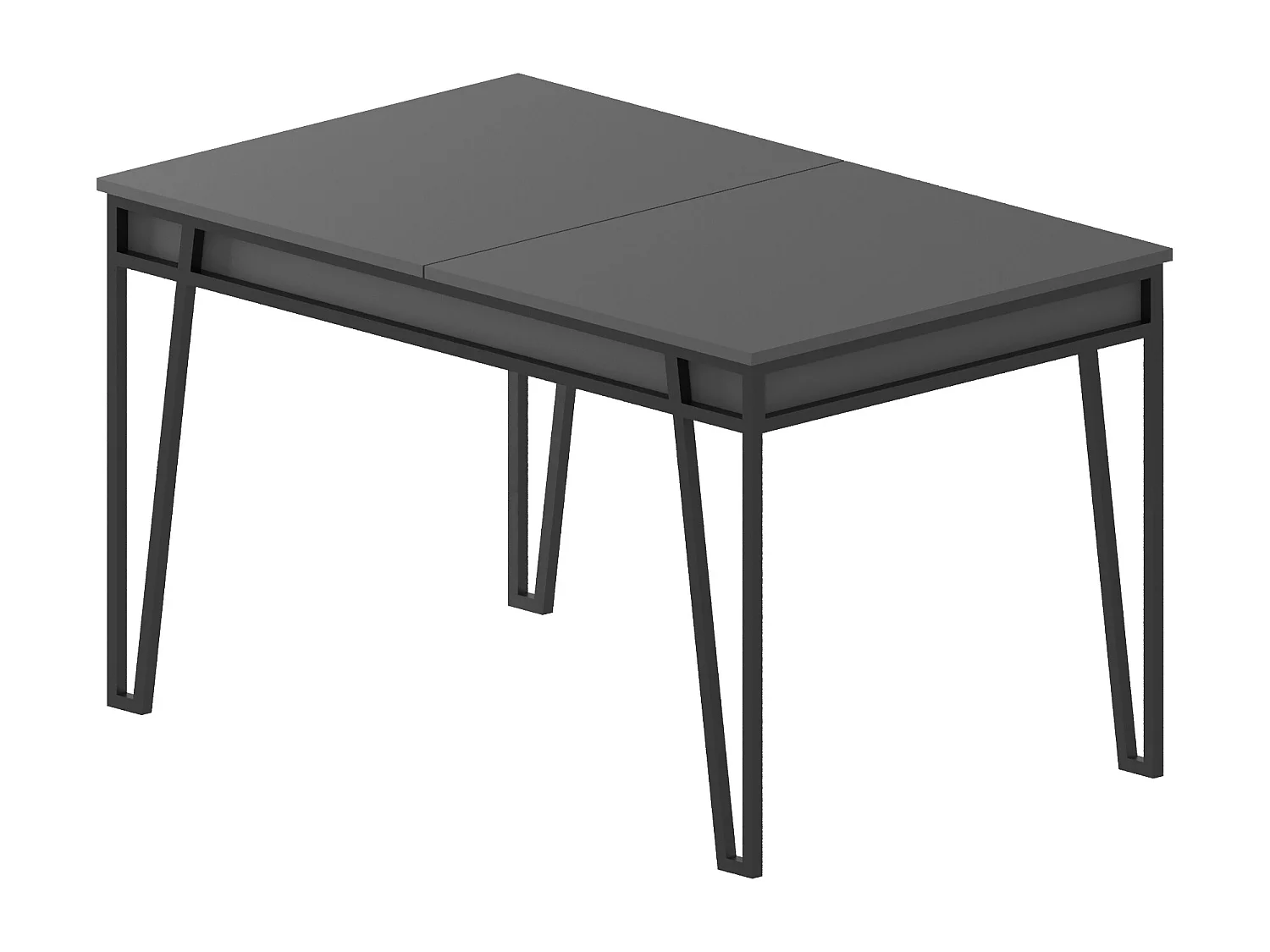 Decortie Antraciet Grijs 80x132x76cm Eettafel voor 6 Personen Spaanplaat, Metaal Rechthoekige Keukentafel Pal