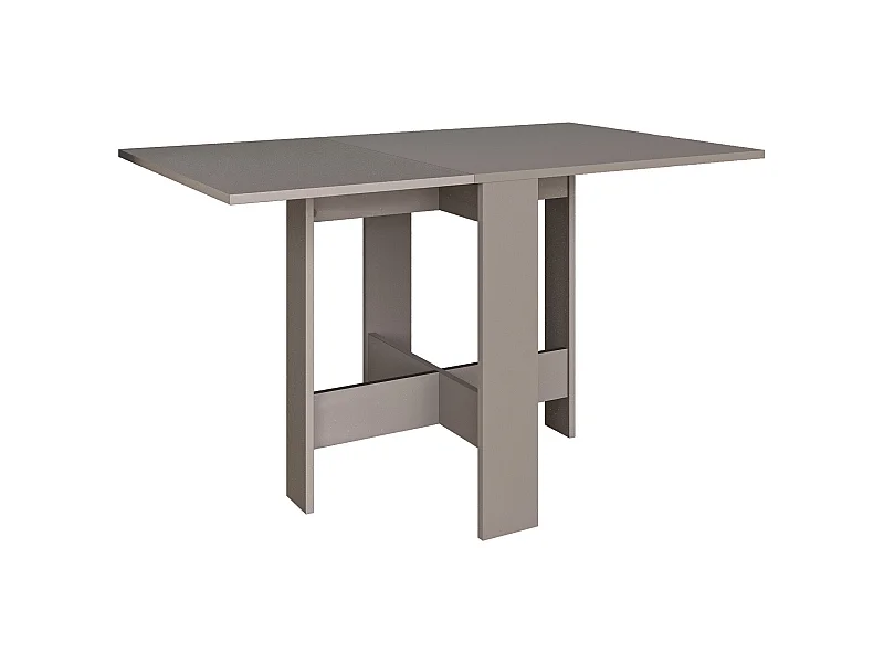 Decortie Mocha Gris 76x130x73.4cm Table à manger pliante pour 4 personnes, panneau de particules, rectangulaire, Artemio