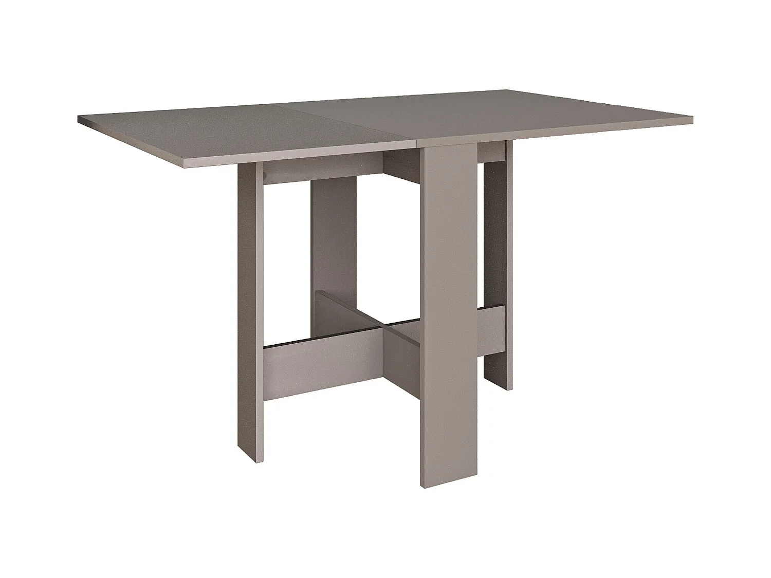 Decortie Mocha Gris 76x130x73.4cm Table à manger pliante pour 4 personnes, panneau de particules, rectangulaire, Artemio
