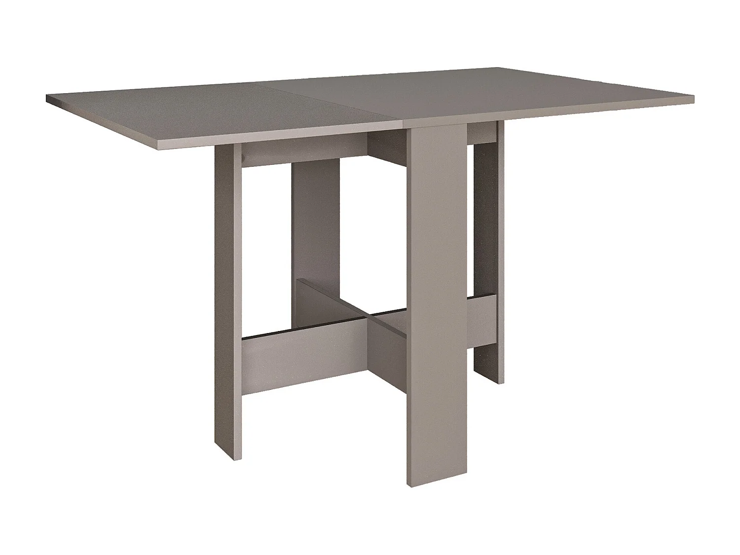 Decortie Mocha Gris 76x130x73.4cm Table à manger pliante pour 4 personnes, panneau de particules, rectangulaire, Artemio