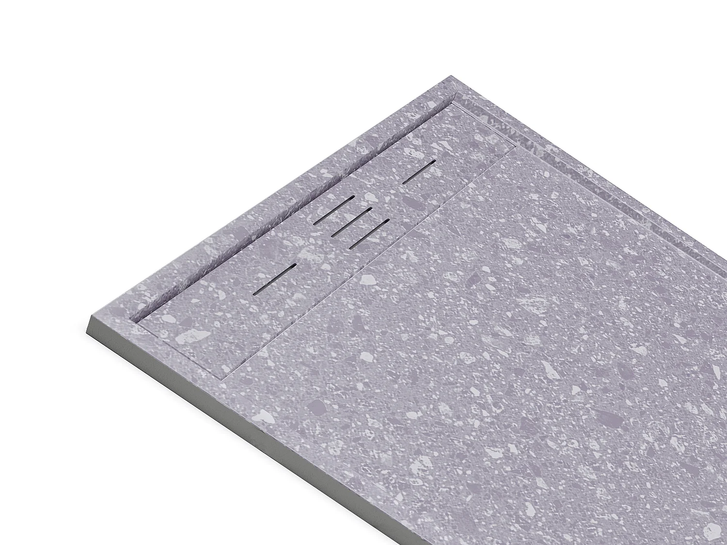 Piatto per doccia da posare o da incasso 140x90cm Resina SMC Bianco marmorizzato - LYROSA