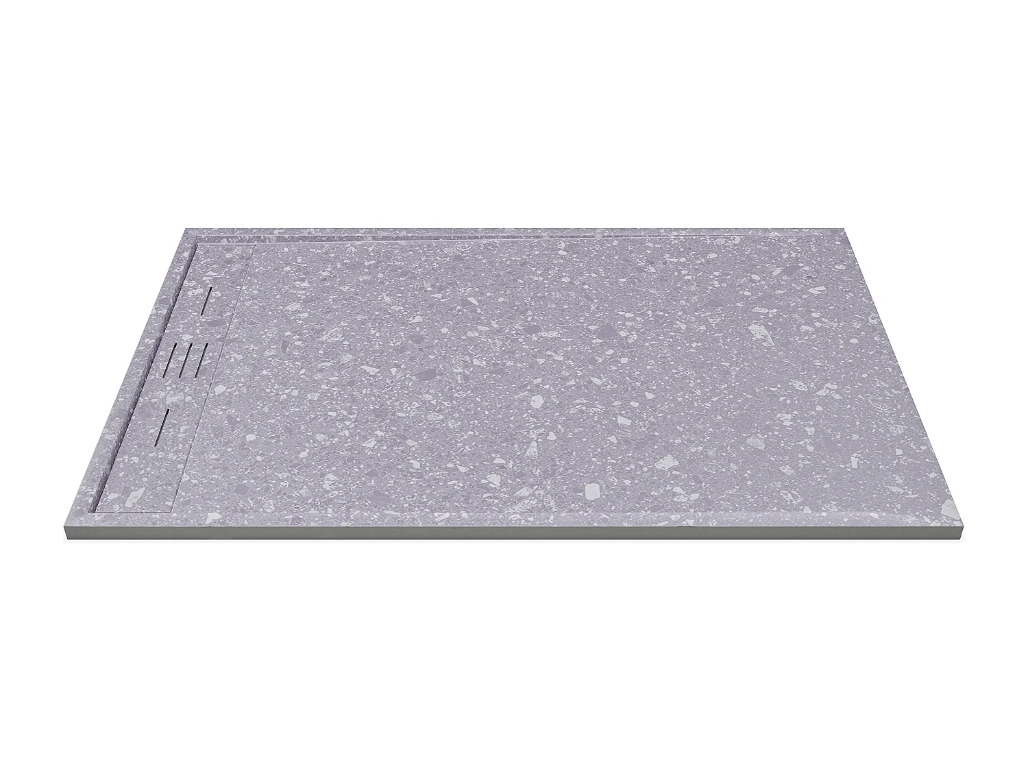 Piatto per doccia da posare o da incasso 140x90cm Resina SMC Bianco marmorizzato - LYROSA