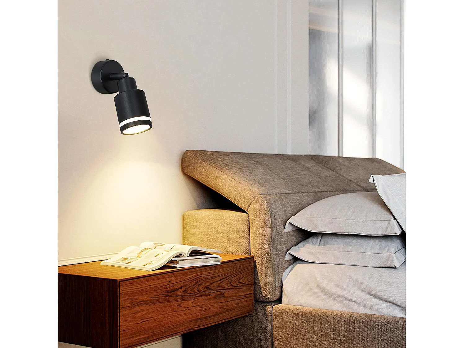 NETTLIFE Opbouwspot GU10 Fitting 1-Lichts cilinder Zwart Moderne Plafondlamp L 6cm  355° kantelbaar Plafondspot voor Woonkamer Slaafkamer Gang Zonder Lichtborn