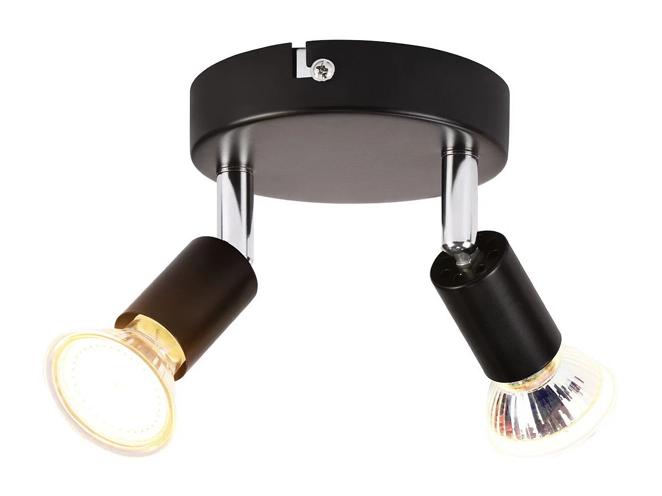 NETTLIFE Plafonnier LED GU10 -2 Spots de Plafond Ronde Moderne Spots de Plafond 350° pour Cuisines Couloir Chambre Salon - sans Ampoule Noir