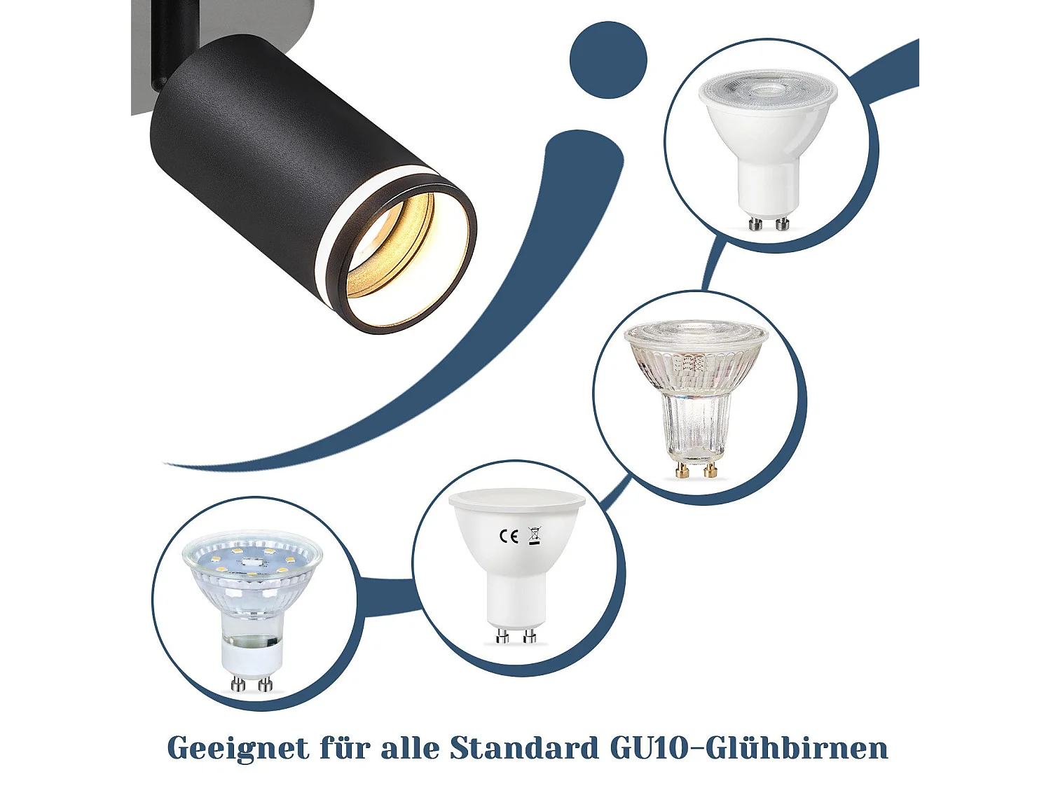 NETTLIFE Opbouwspot GU10 zwart L 20cm Moderne Plafondlamp 355° draaibaar Plafondspot 3-Lichts cilinder Lampkap voor Slaafkamer | Kantoor | Woonkamer Max.25W