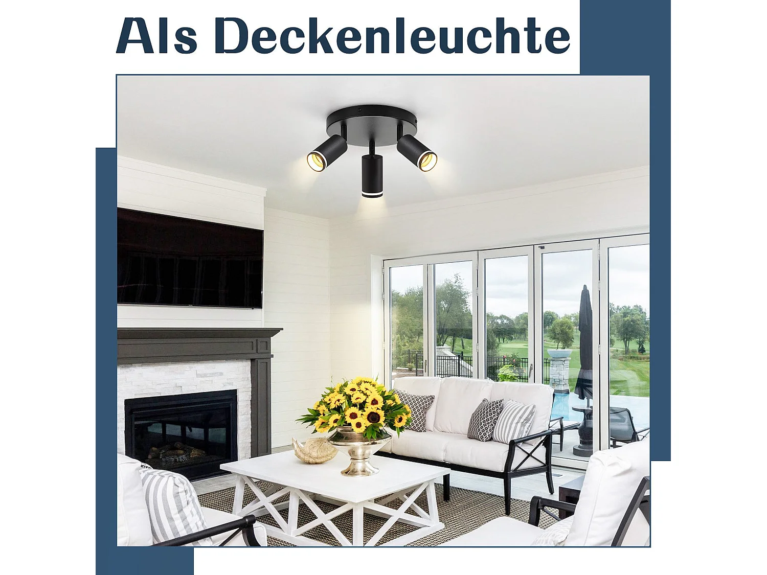 NETTLIFE Opbouwspot GU10 zwart L 20cm Moderne Plafondlamp 355° draaibaar Plafondspot 3-Lichts cilinder Lampkap voor Slaafkamer | Kantoor | Woonkamer Max.25W