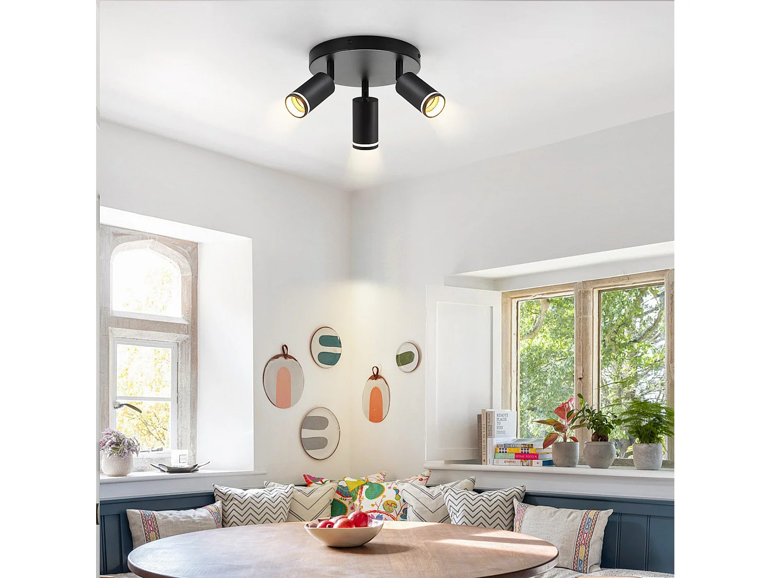 NETTLIFE Opbouwspot GU10 zwart L 20cm Moderne Plafondlamp 355° draaibaar Plafondspot 3-Lichts cilinder Lampkap voor Slaafkamer | Kantoor | Woonkamer Max.25W