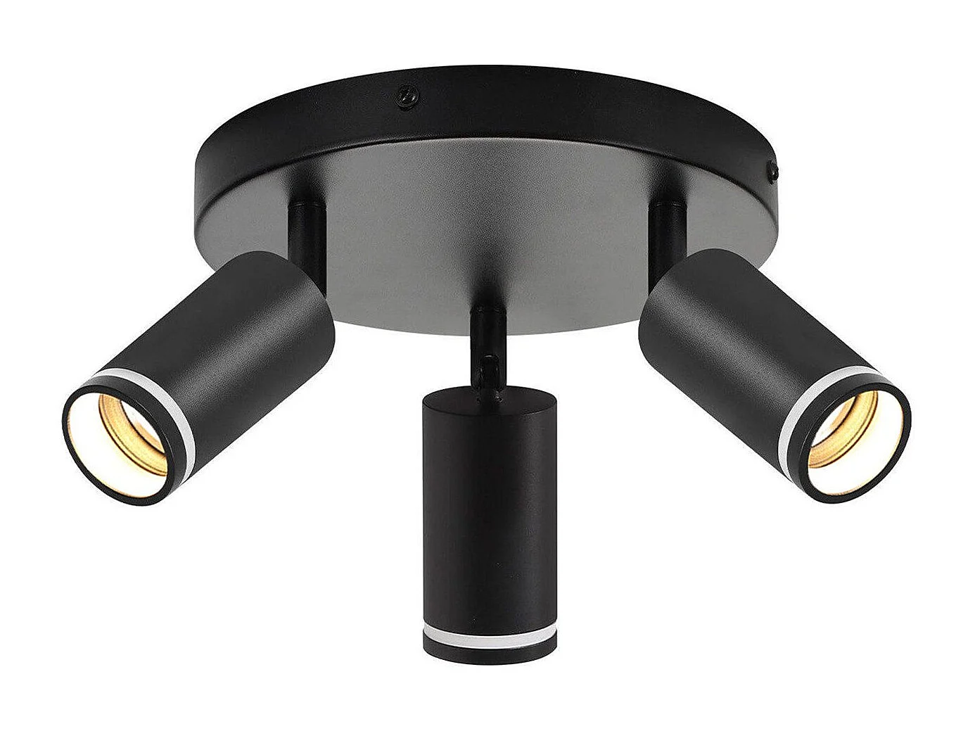 NETTLIFE Plafonnier noir moderne : 3 spots de plafond orientables en métal, plafonnier GU10, pour chambre, salle à manger, sans ampoule