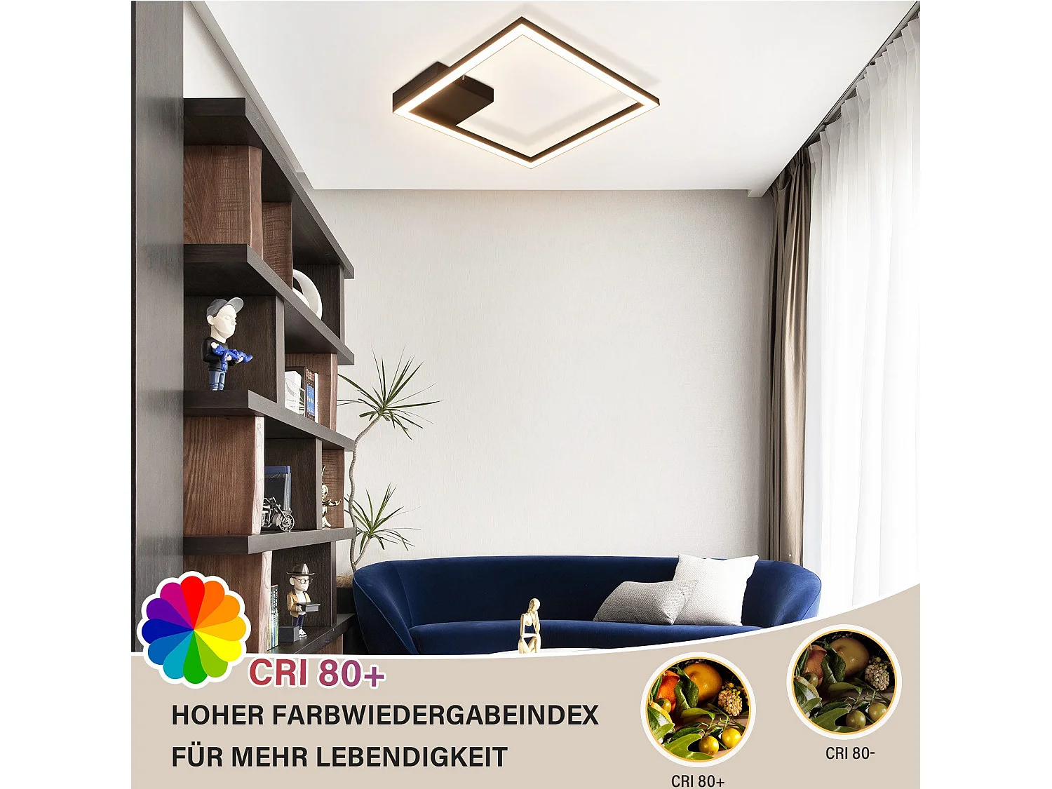 LED Deckenleuchte Warmweiß Moderne Flurlampe Schwarz 12w 3000k