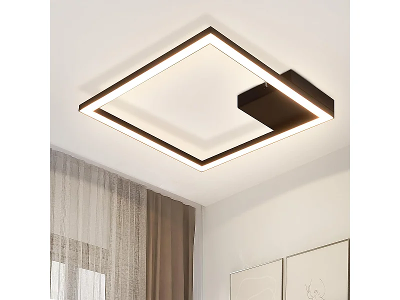 NETTLIFE plafonnier LED blanc chaud lampe de couloir moderne noir 12W 3000K