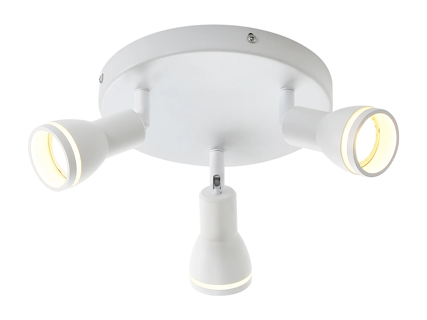 NETTLIFE Plafonnier Blanc moderne : 3 spots de plafond orientables en métal, plafonnier GU10, pour chambre, salle à manger, sans ampoule