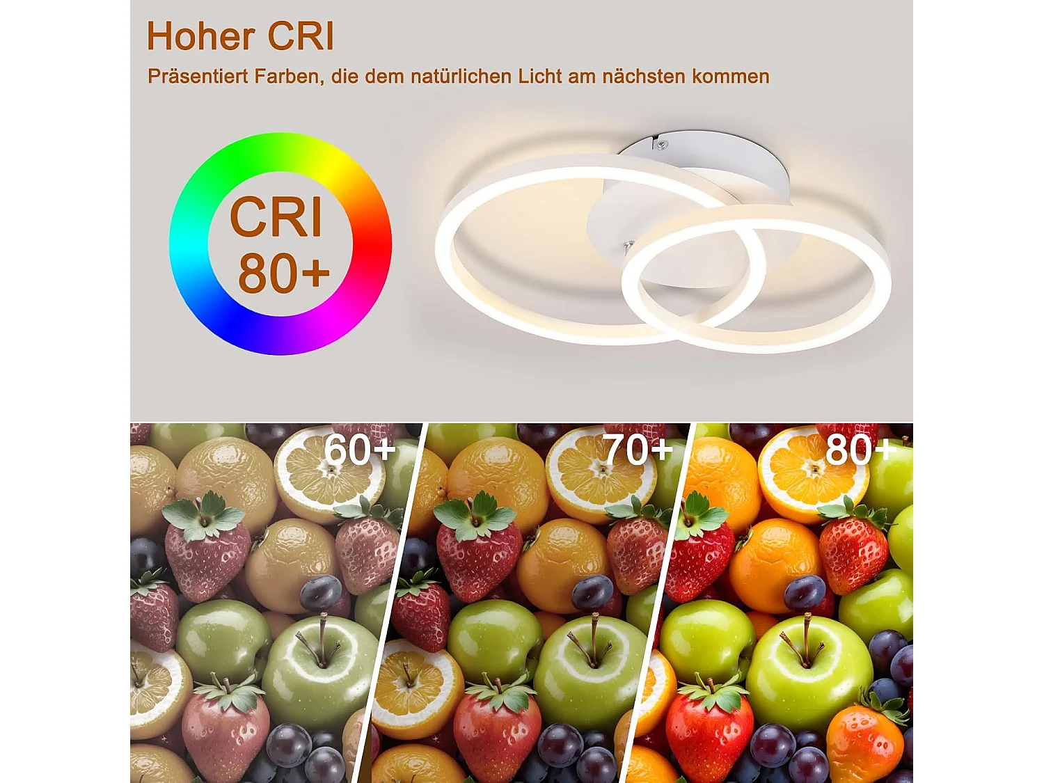 NETTLIFE LED plafondlamp 2 ringen wit draaibaar modern rond design 24W 3000K
