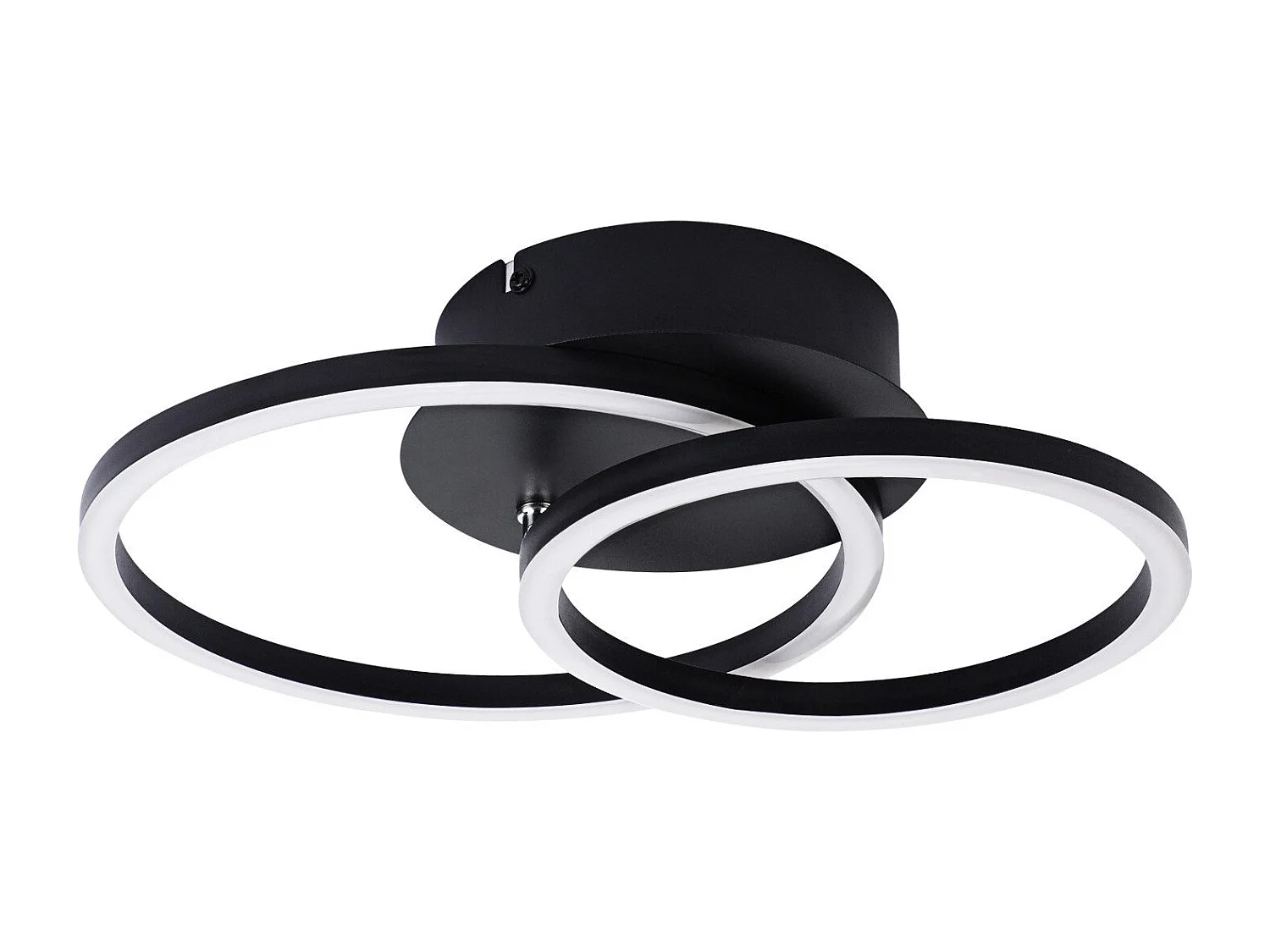 NETTLIFE LED Plafondlamp 24W Modern Design Rond Warm Wit 3000K Zwart 2 Ringen