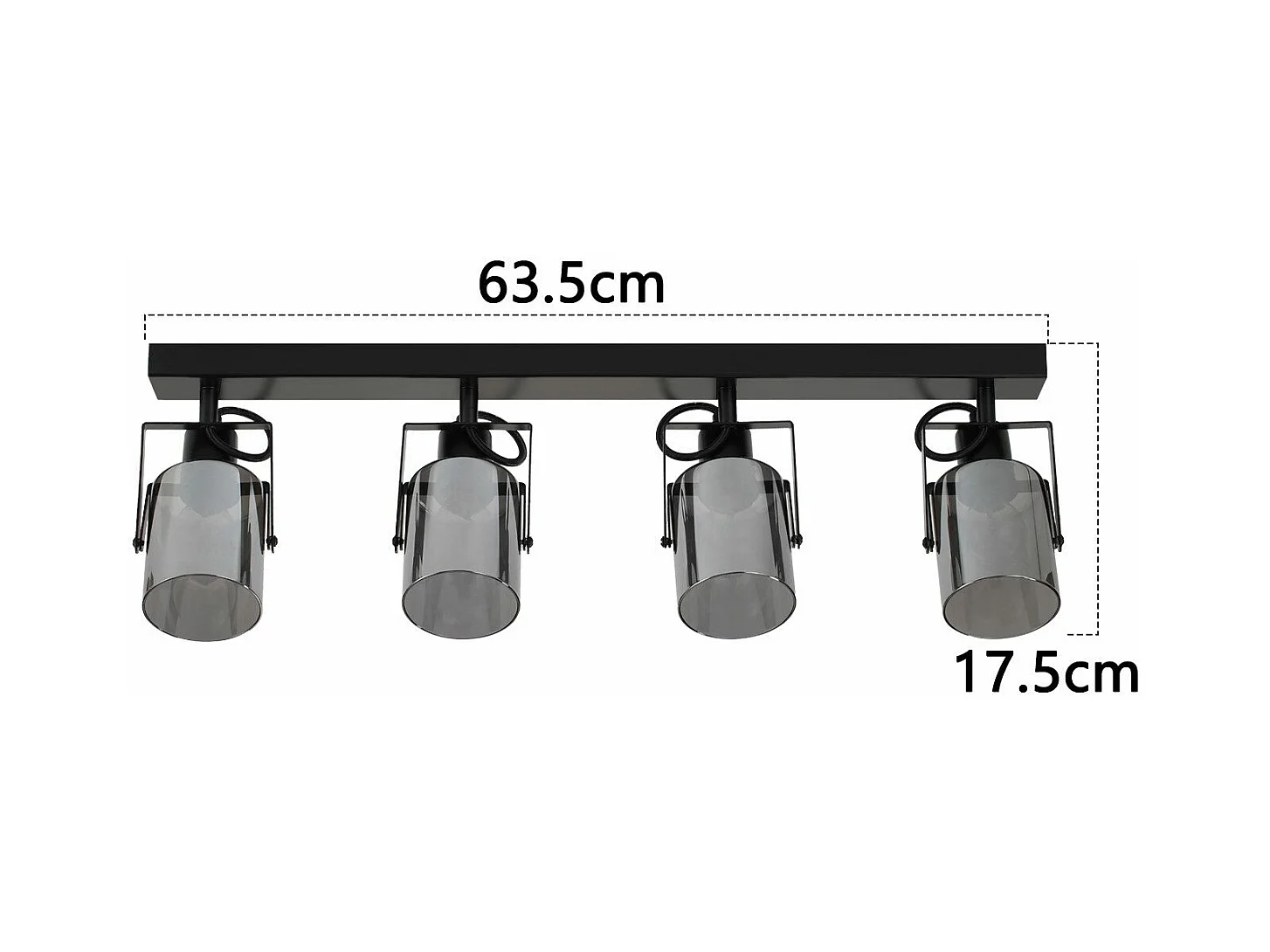 Schwarzer Deckenstrahler 4-flammig 350° verstellbar Deckenleuchte Industrial Vintage E14