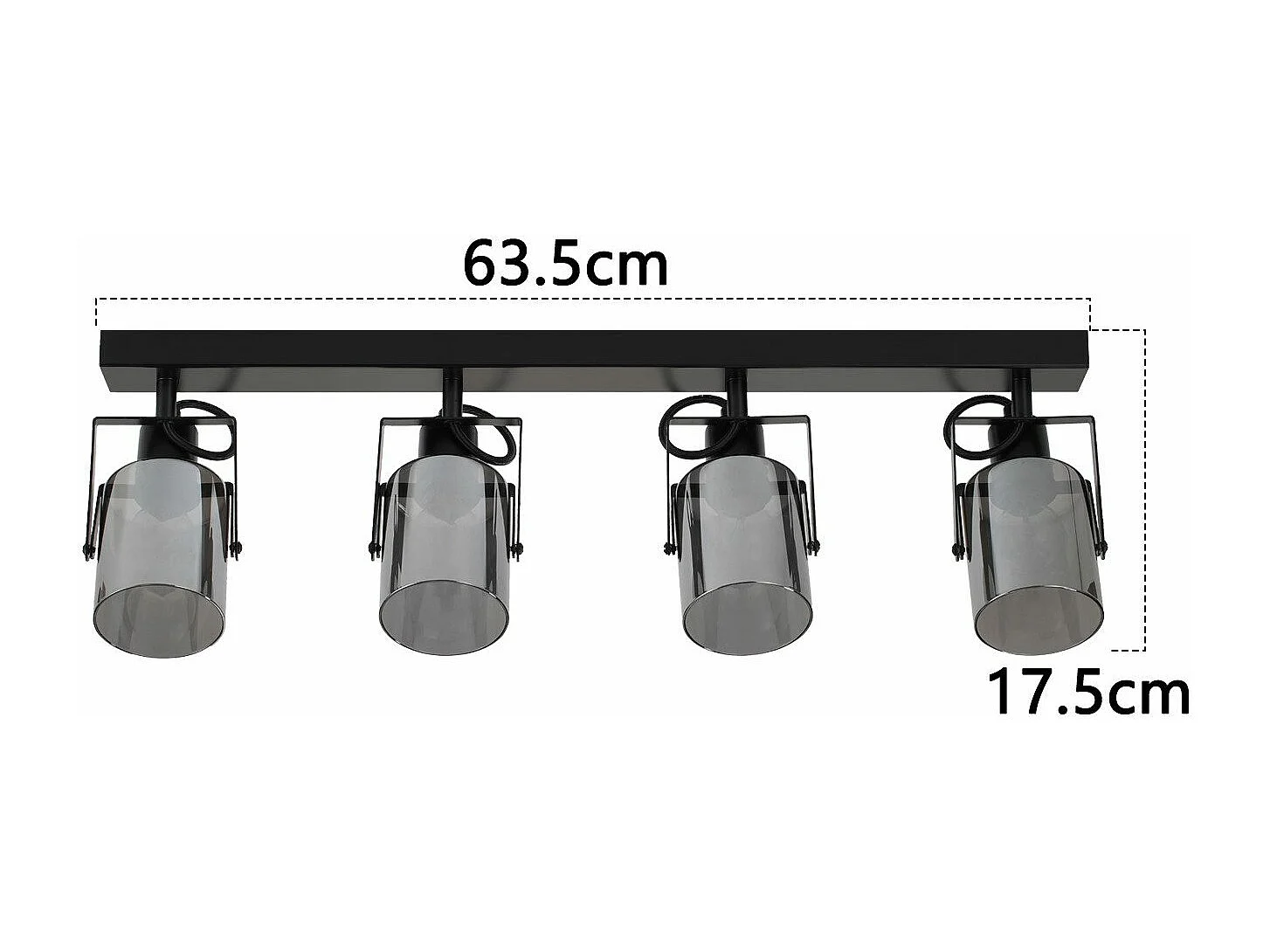 NETTLIFE Spot de plafond noirs 4 ampoules Plafonnier orientable 350° industriel vintage E14