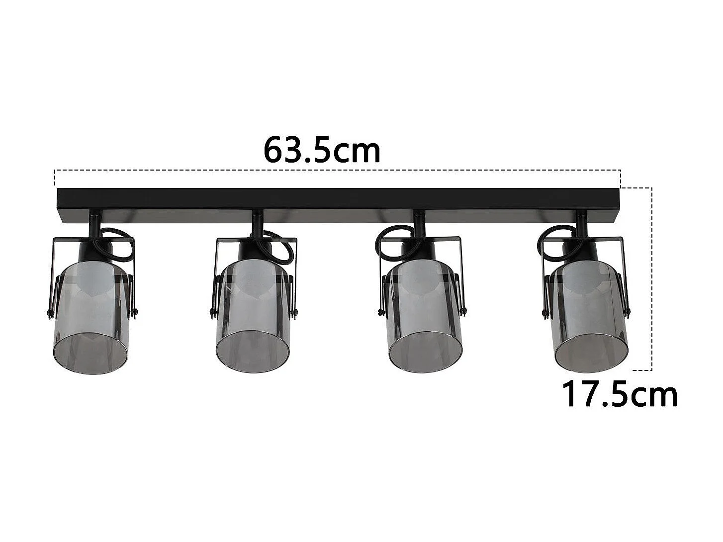 NETTLIFE Spot de plafond noirs 4 ampoules Plafonnier orientable 350° industriel vintage E14
