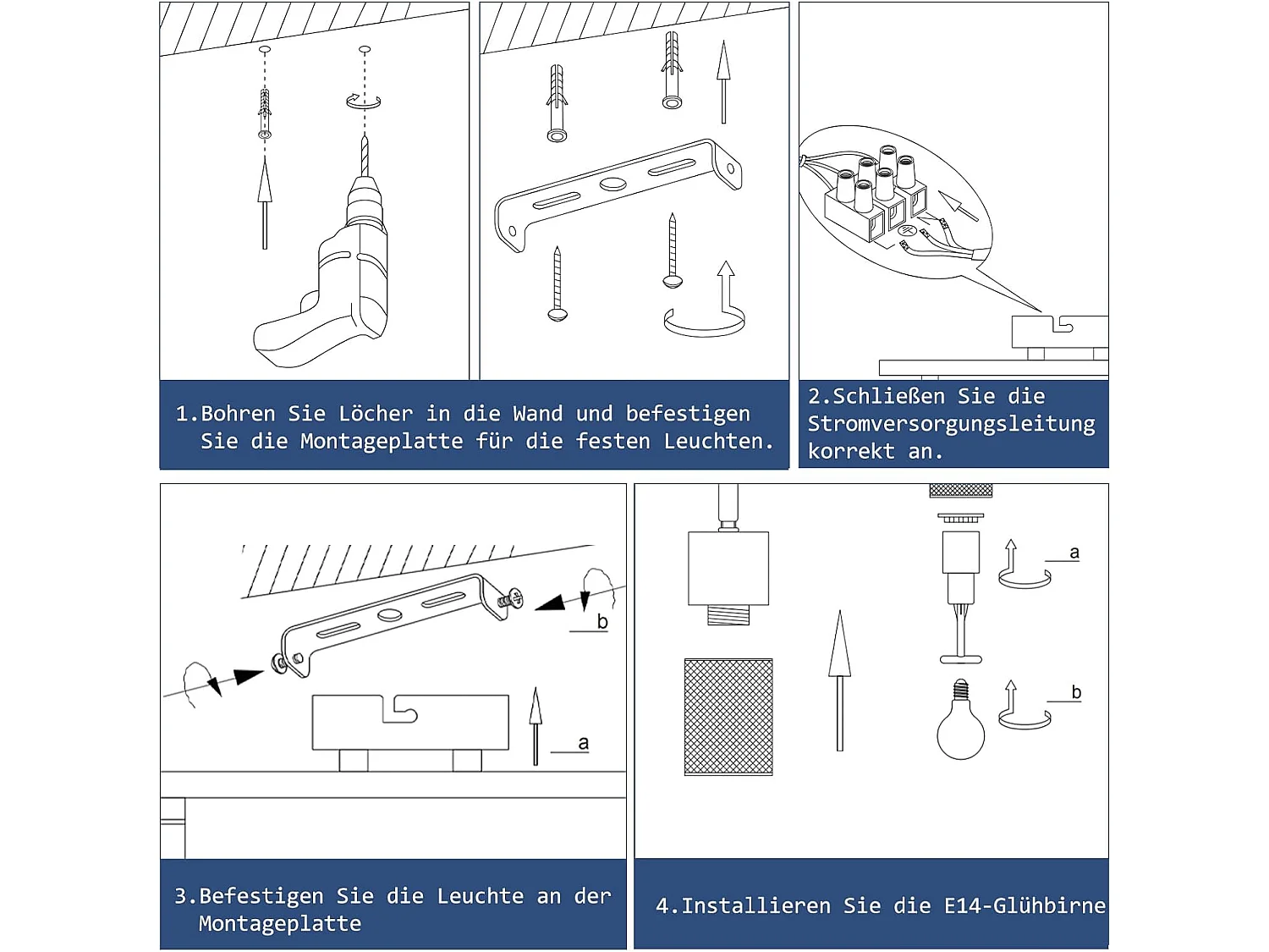 NETTLIFE Lampa sufitowa 2 żarówki vintage spot sufitowy drewniane spoty 350° regulacja E14 retro