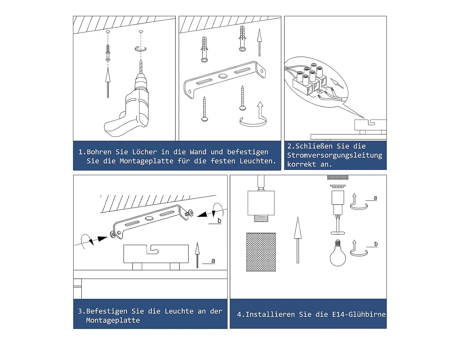 NETTLIFE Opbouwspot E14 Hout L 30cm rechthoekig 2-Lichts Vintage Plafondlamp 350° draaibaar Plafondspot voor Slaafkamer | Kantoor | Woonkamer Zonder Lichtborn