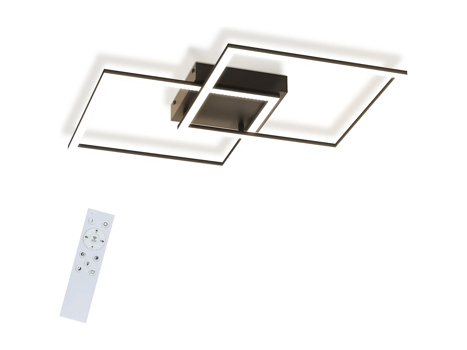 NETTLIFE Plafonnier LED plafonnier salon - lampe de salon lampe de cuisine dimmable 52W noir