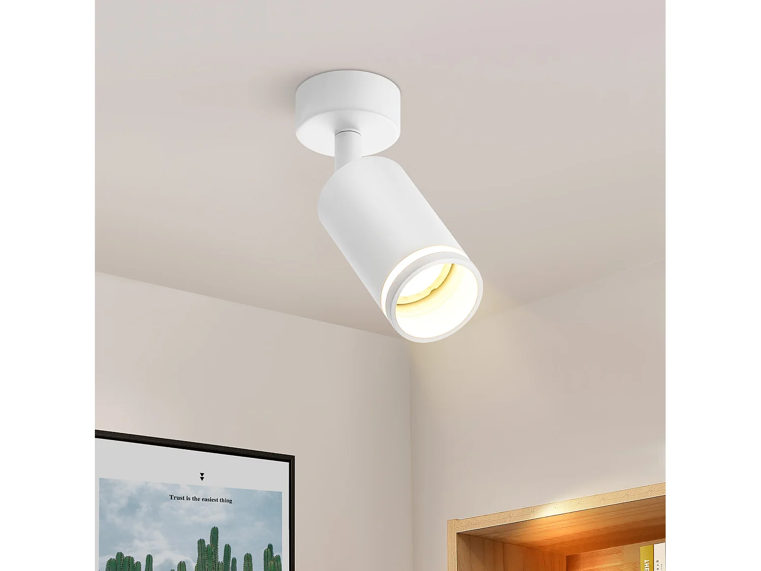 Weißer Deckenstrahler 1 Glühbirne Modern Gu10 Verstellbar Innen Metall