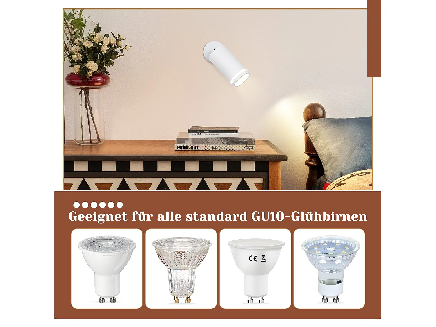 Weißer Deckenstrahler 1 Glühbirne Modern Gu10 Verstellbar Innen Metall