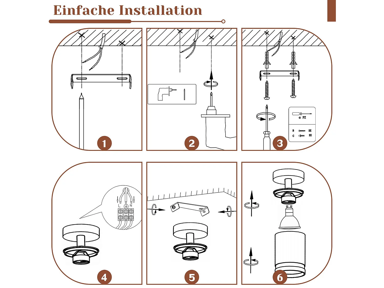 Weißer Deckenstrahler 1 Glühbirne Modern Gu10 Verstellbar Innen Metall