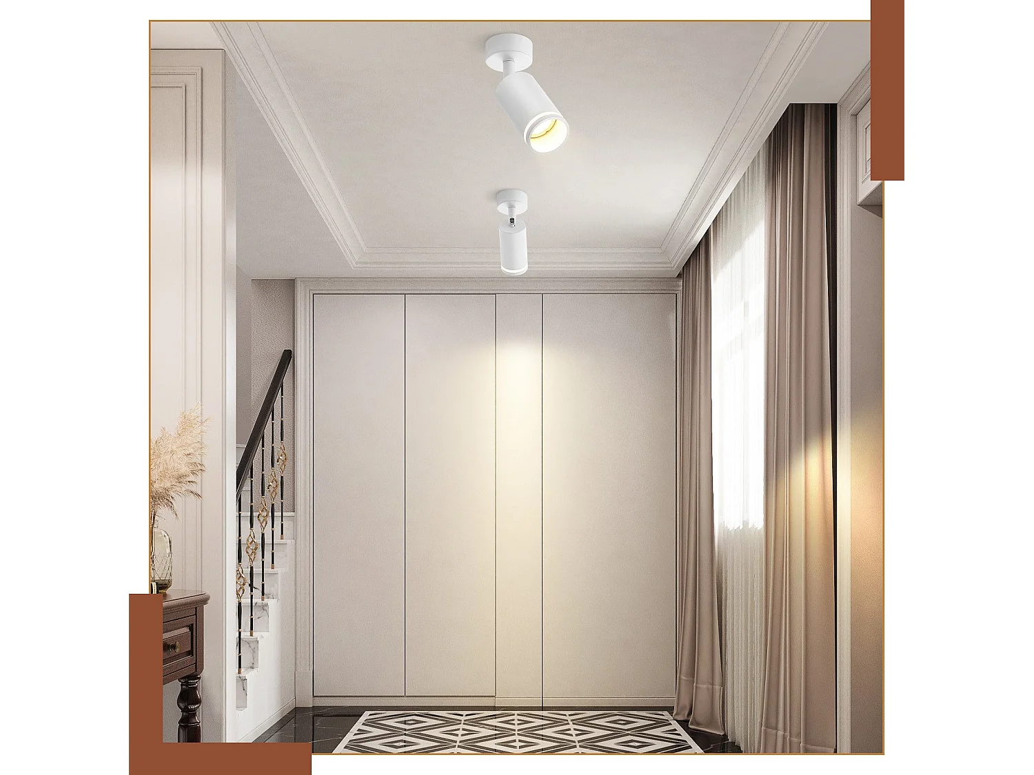 Weißer Deckenstrahler 1 Glühbirne Modern Gu10 Verstellbar Innen Metall