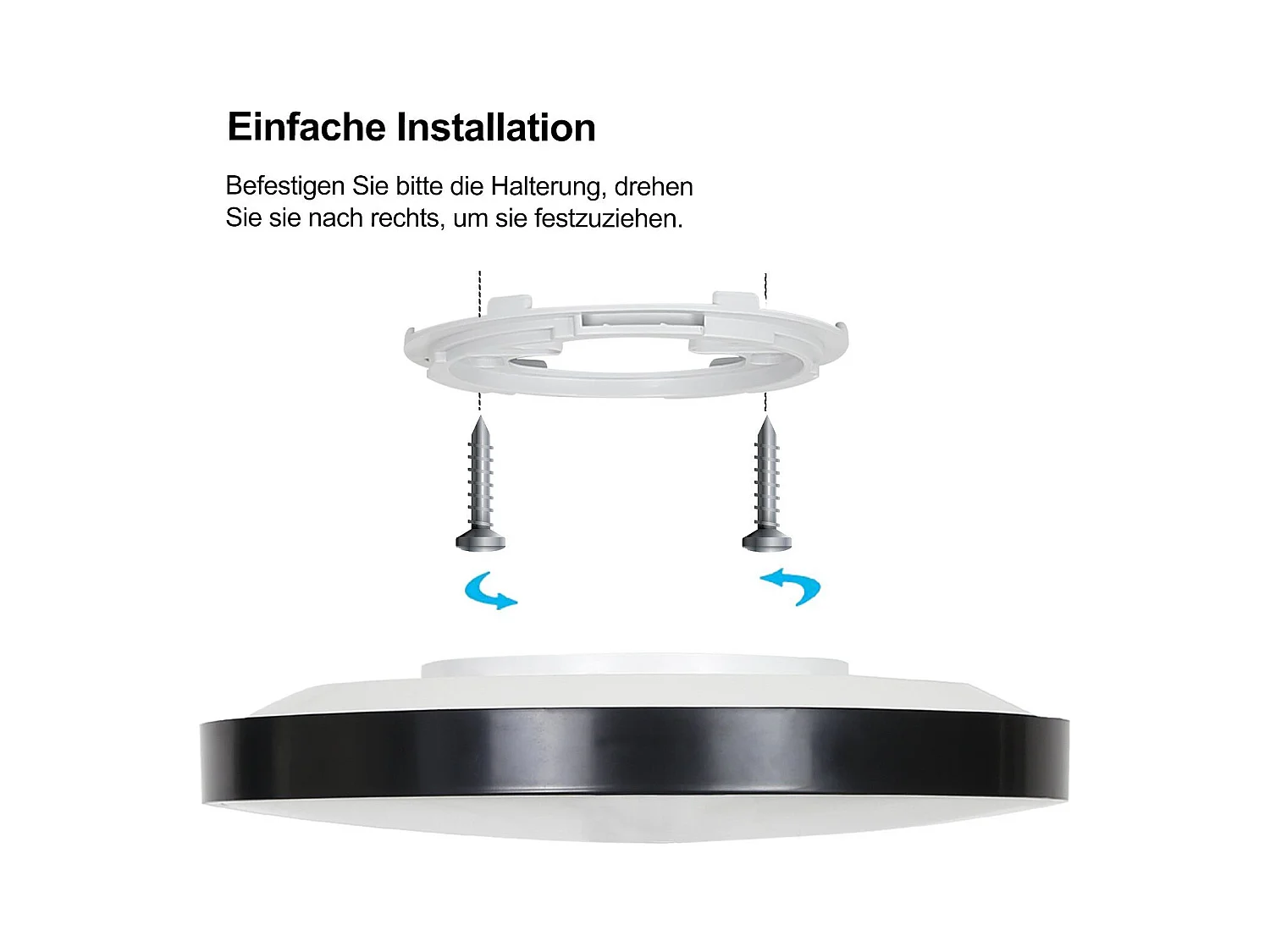 NETTLIFE Plafón LED regulable con control remoto, 36W, lámpara para baño, negro, IP44 a prueba de agua, plano, redondo de 37 cm.