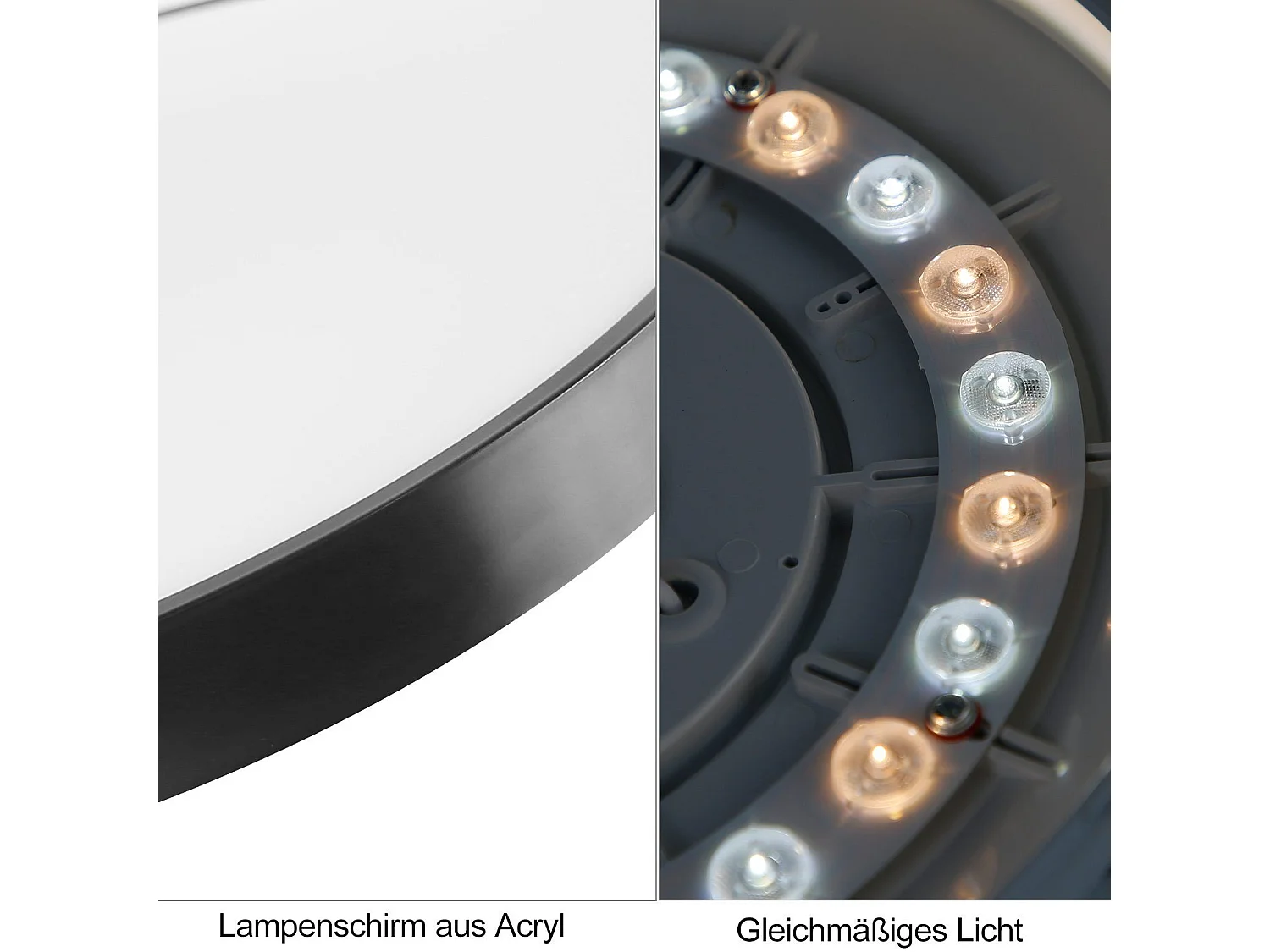 NETTLIFE Plafonnier LED dimmable avec télécommande 36W lampe de salle de bain noir IP44 étanche plat 37cm rond