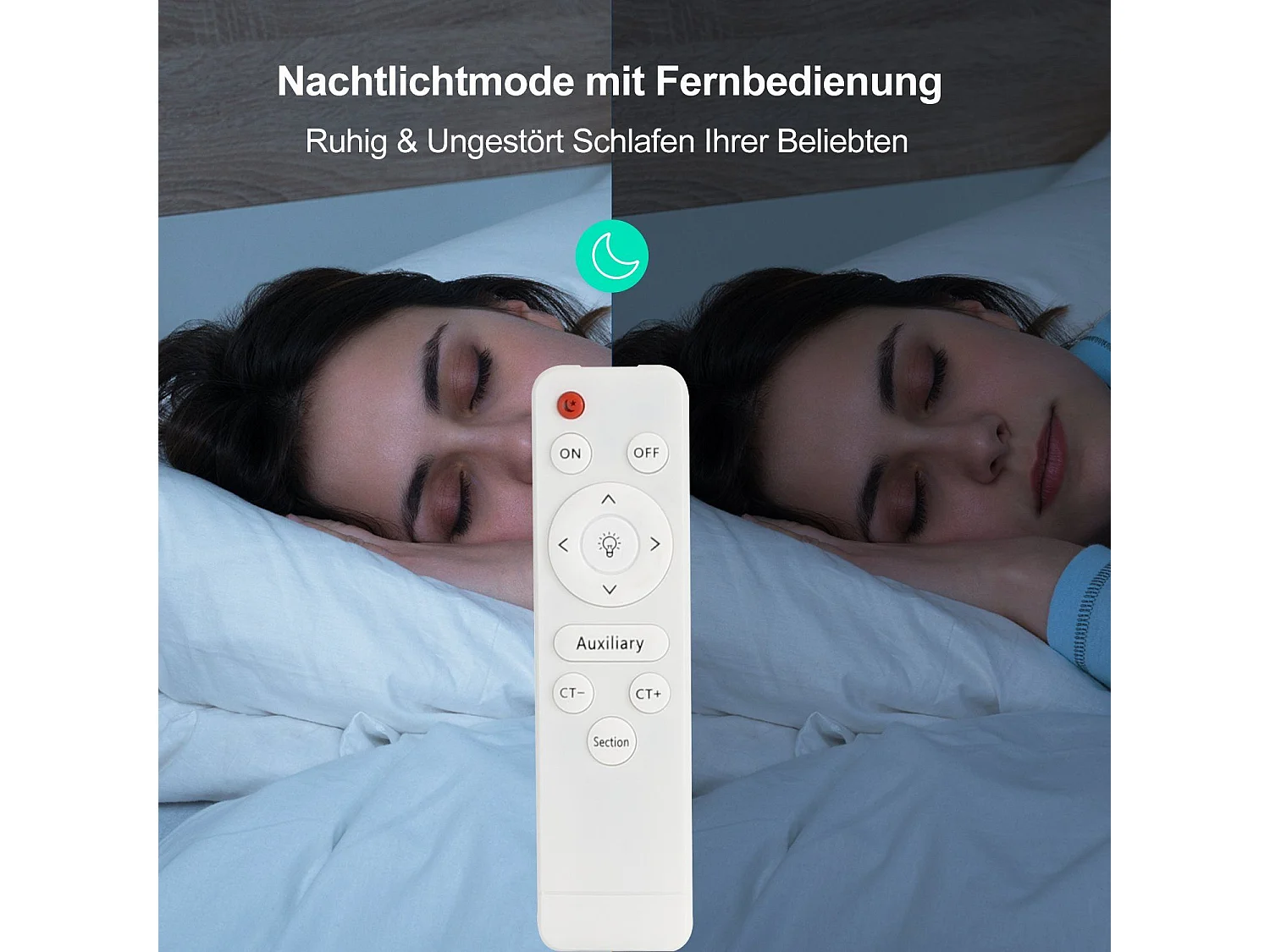 NETTLIFE Plafonnier LED dimmable avec télécommande 36W lampe de salle de bain noir IP44 étanche plat 37cm rond