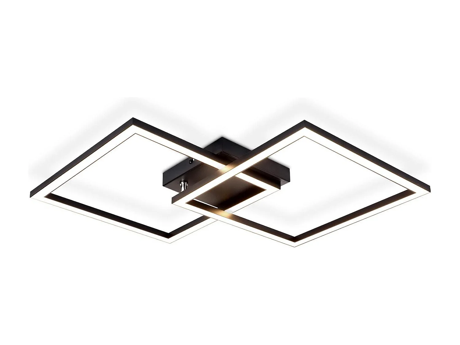 NETTLIFE plafonnier salon led blanc chaud noir 3000k design moderne angulaire 24w