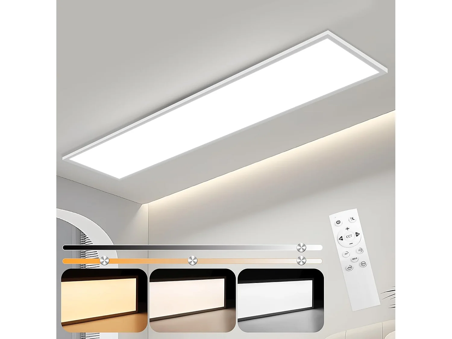 Panel LED NETTLIFE 120x30 ściemnialny z pilotem 40W