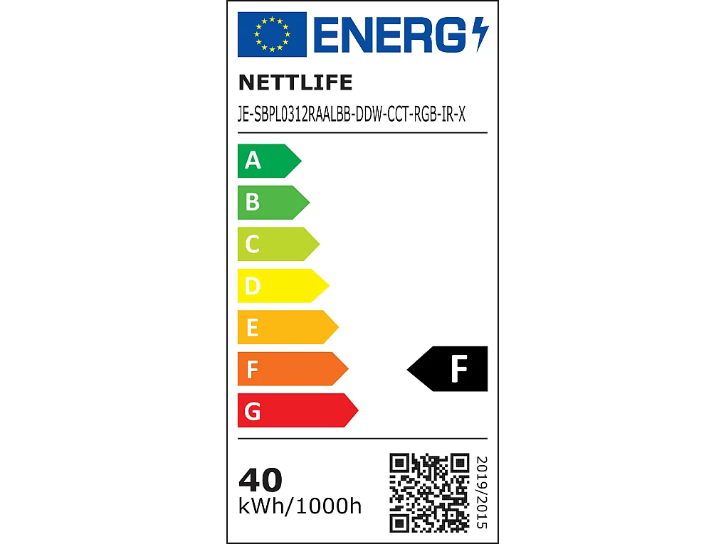 NETTLIFE Panneau LED 120x30 dimmable avec télécommande 40W