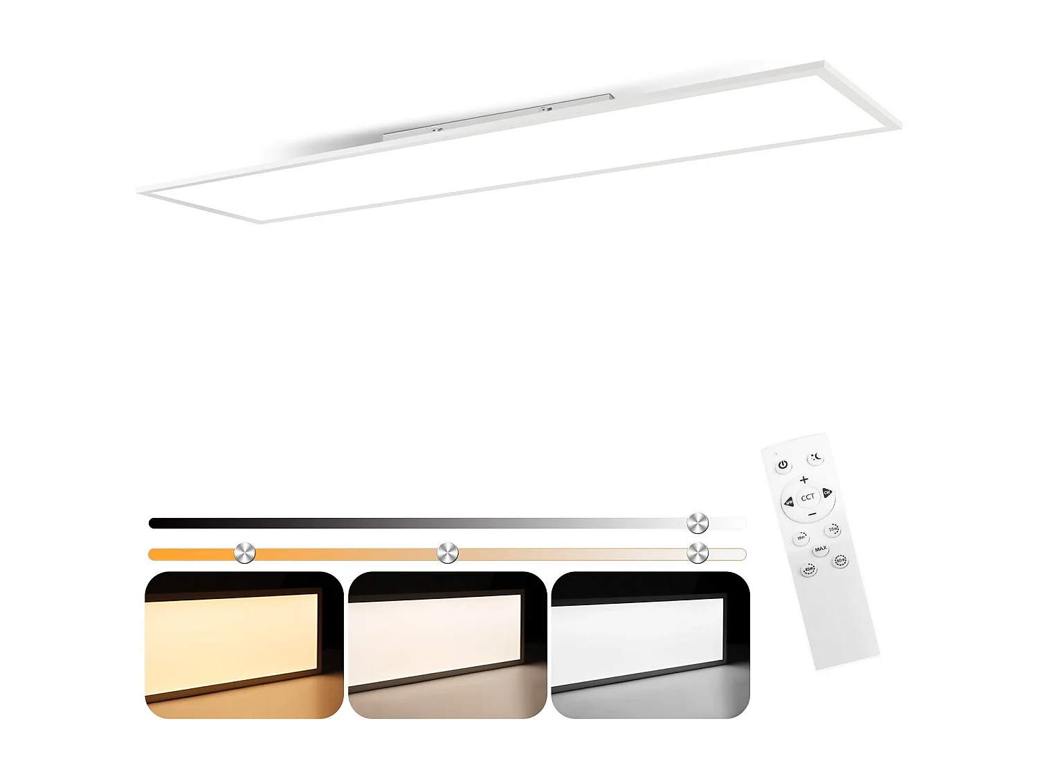 NETTLIFE Panneau LED 120x30 dimmable avec télécommande 40W