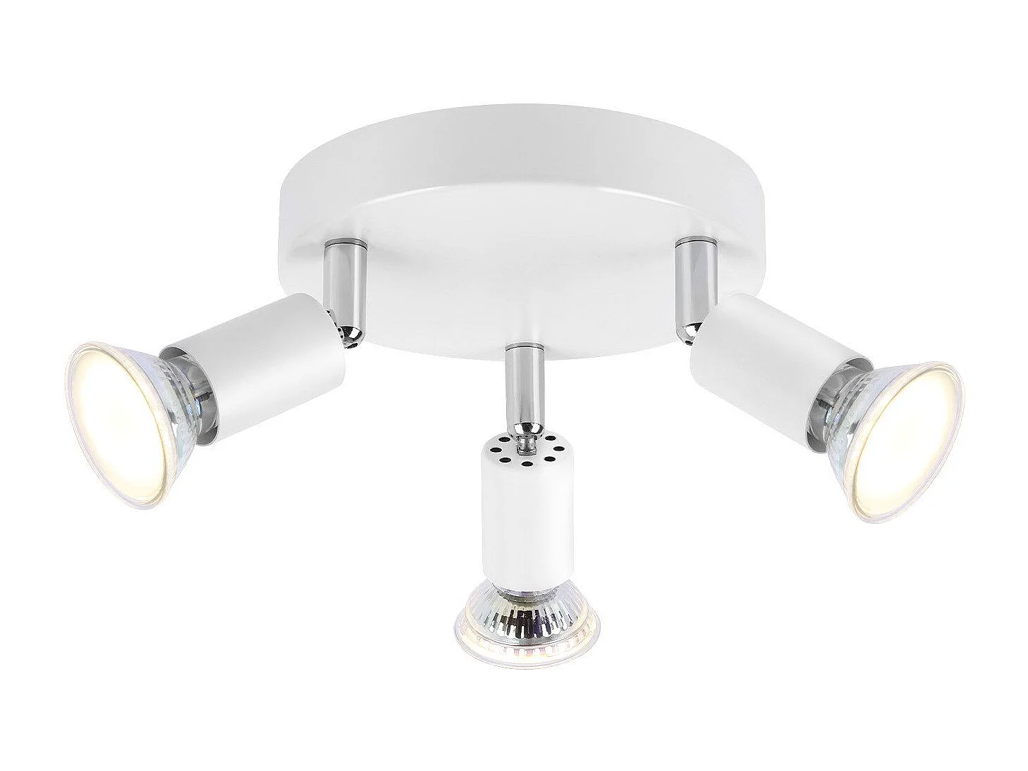 NETTLIFE Plafonnier LED GU10 -3 Spots de Plafond Ronde Moderne Spots de Plafond 350° pour Cuisines Couloir Chambre Salon - sans Ampoule Blanc