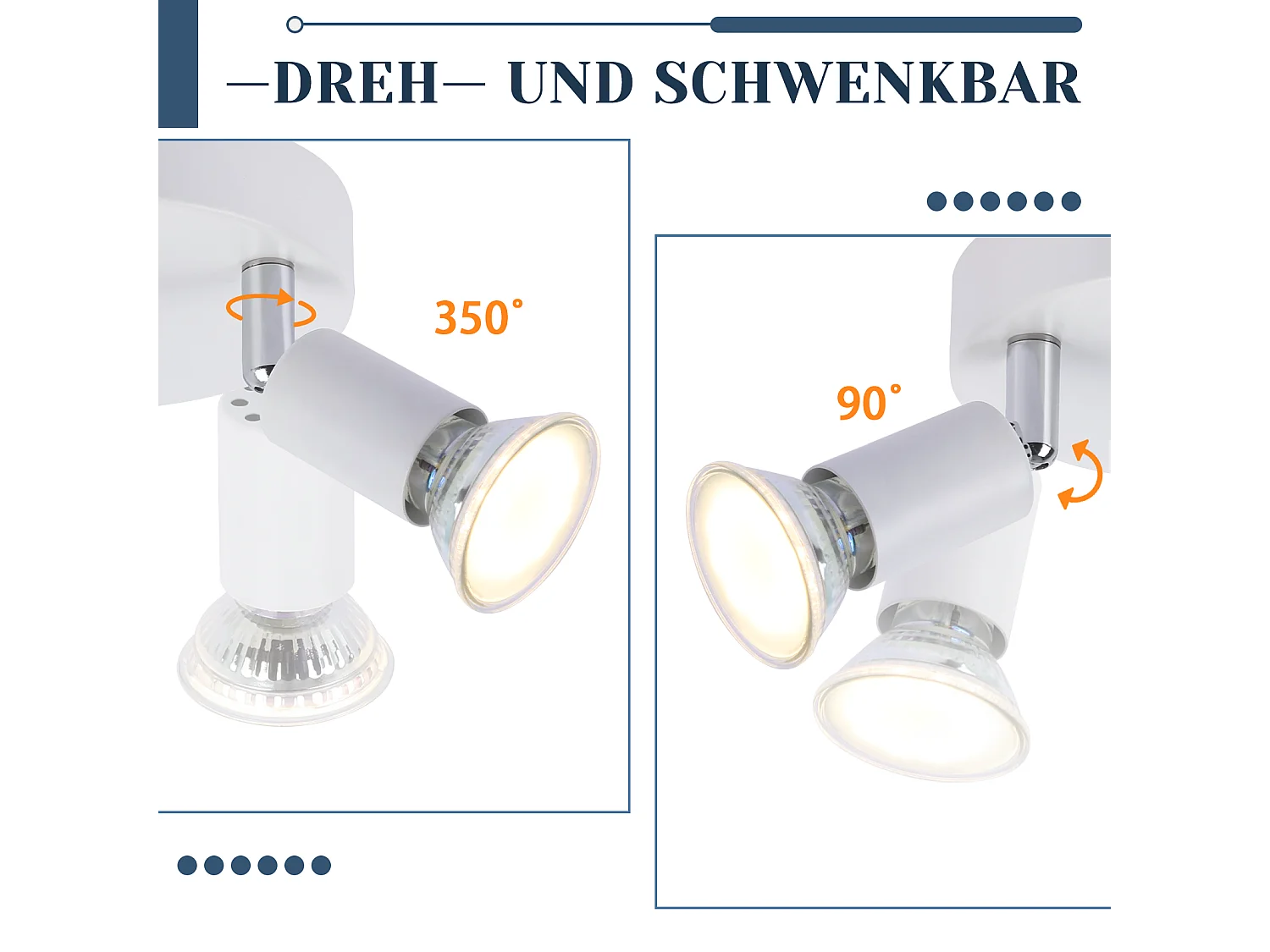 NETTLIFE Opbouwspot rond wit3-Lichts GU10 Fitting 350° Draaibaar Plafondspot Moderne Plafondlamp Max.25W voor Keuken | Hal | Woonkamer | Slaafkamer L 14cm