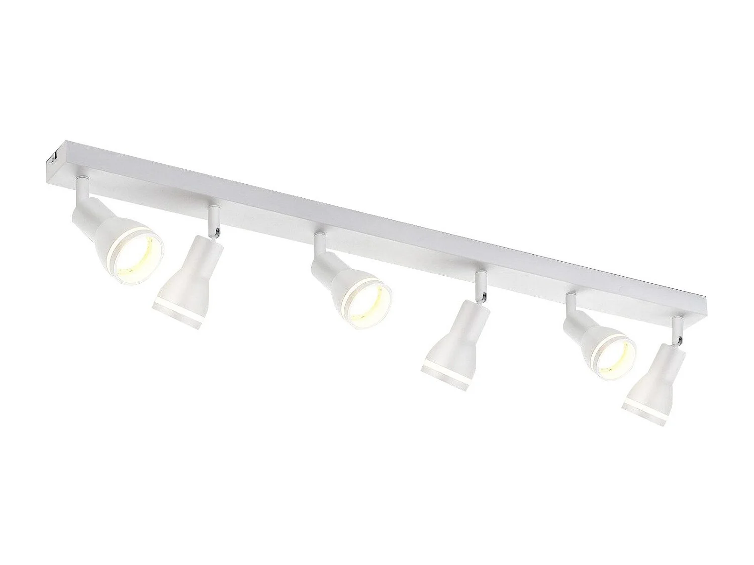 NETTLIFE Plafonnier 6 Spots Blanc : Plafonnier  Métal GU10 Spots Pivotant Intérieur pour cuisine bureau salon chambre à coucher, Sans ampoules