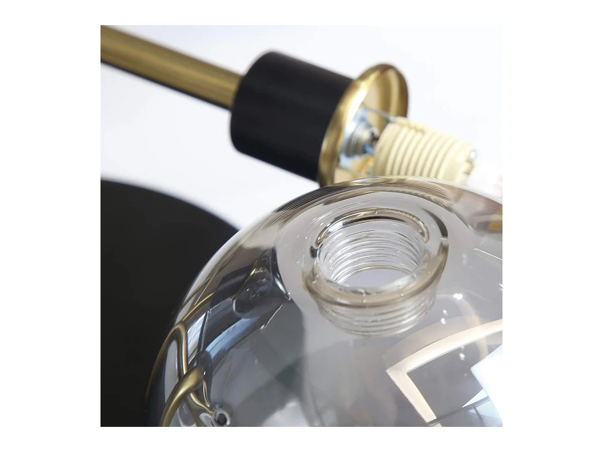 NETTLIFE Plafón para salón con bolas de vidrio, 5 lámparas G9 (sin bombilla).