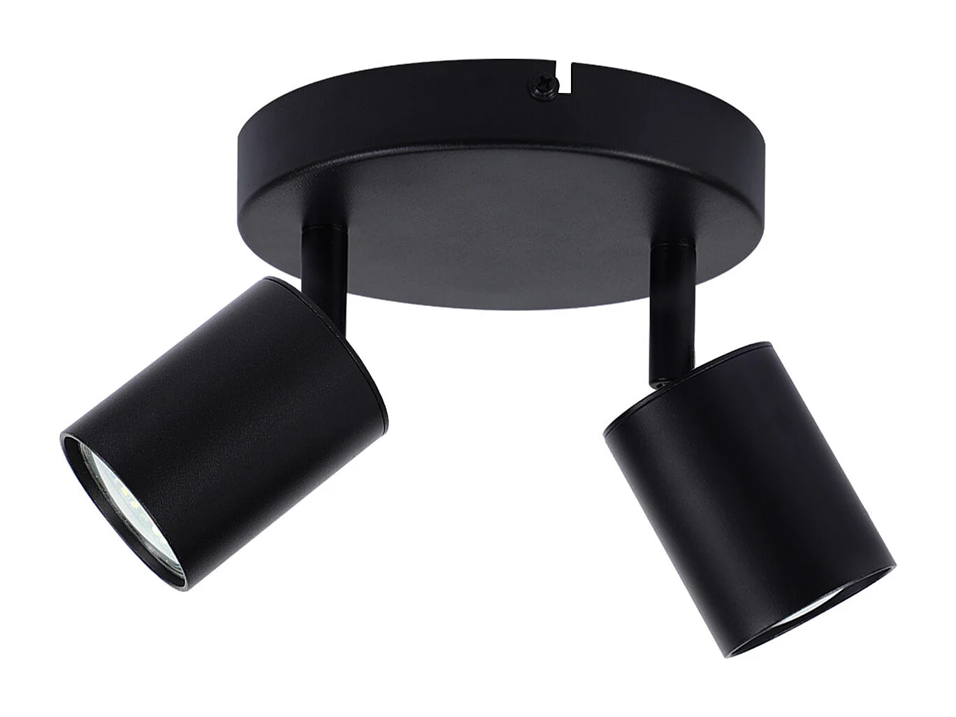 NETTLIFE Spot de plafond LED Plafonnier à 2 lampes noir GU10 330° orientables ronds modernes