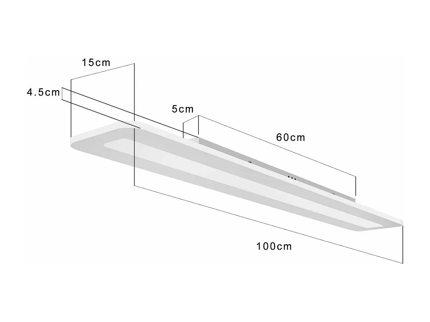 NETTLIFE LED plafonnier panneau dimmable avec télécommande 40W 100CM
