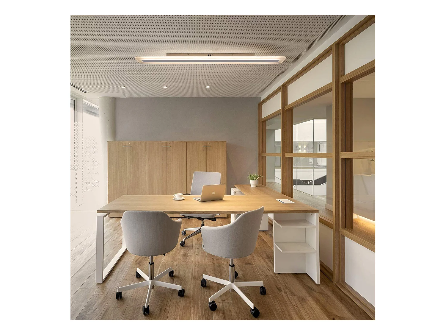 NETTLIFE LED plafonnier panneau dimmable avec télécommande 40W 100CM