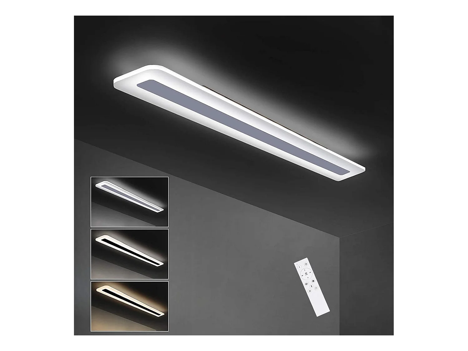 NETTLIFE LED plafonnier panneau dimmable avec télécommande 40W 100CM