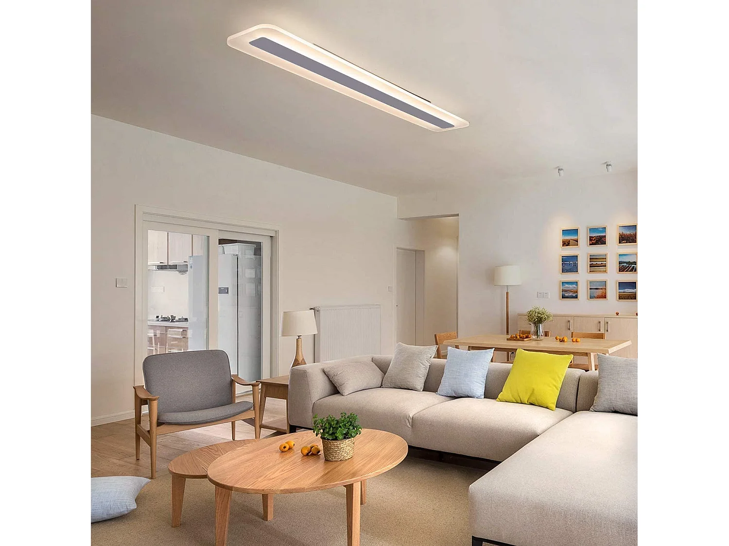 NETTLIFE LED plafonnier panneau dimmable avec télécommande 40W 100CM