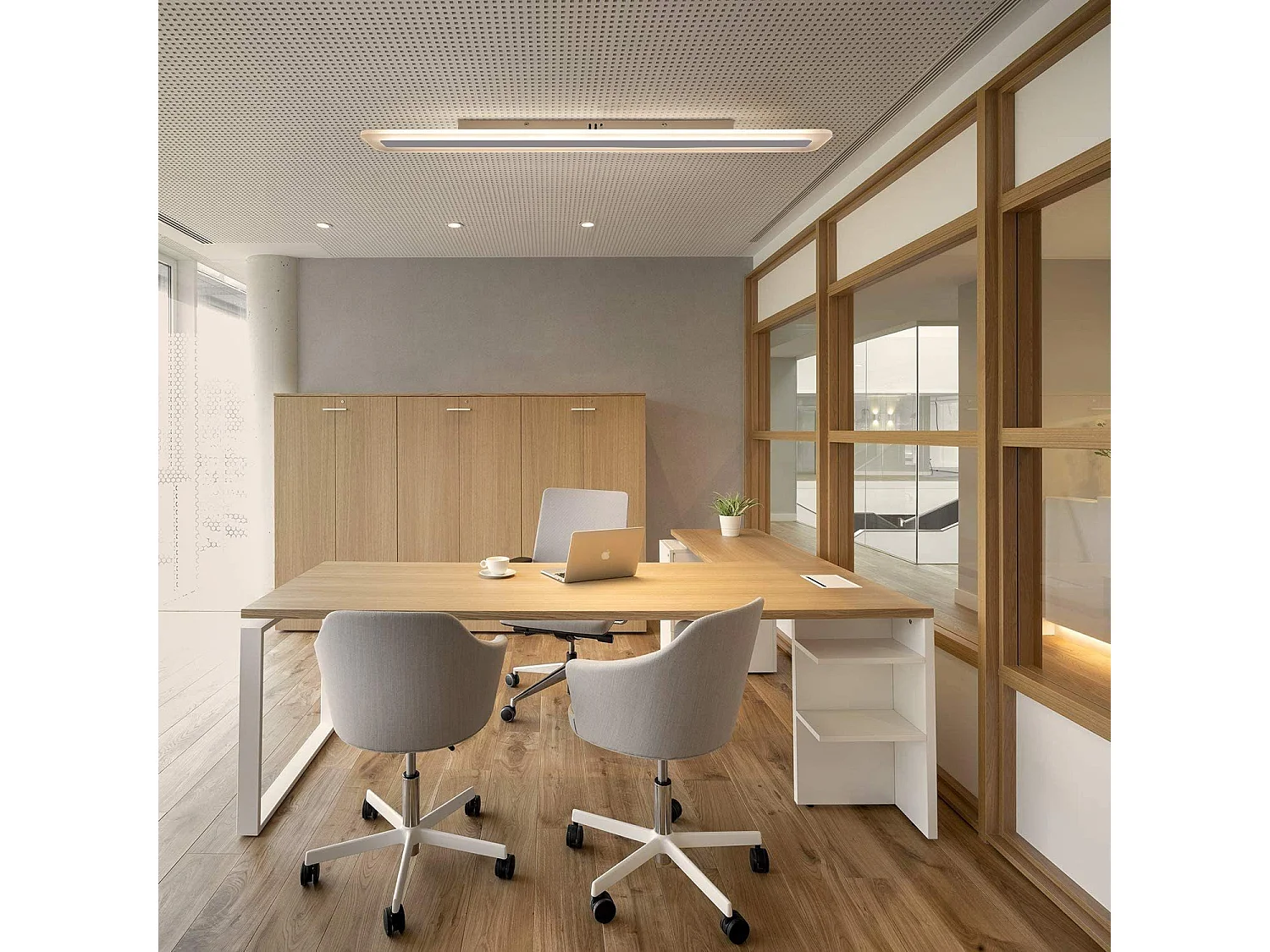 NETTLIFE LED plafonnier panneau dimmable avec télécommande 40W 100CM