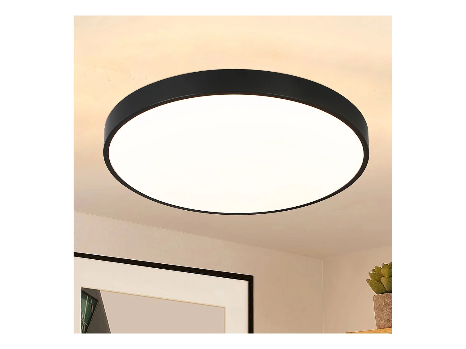 NETTLIFE plafonnier LED lampe de chambre lampe de cave noire lampe de salle de bain 12W IP44 lampe de cuisine lampe de couloir Ø21cm