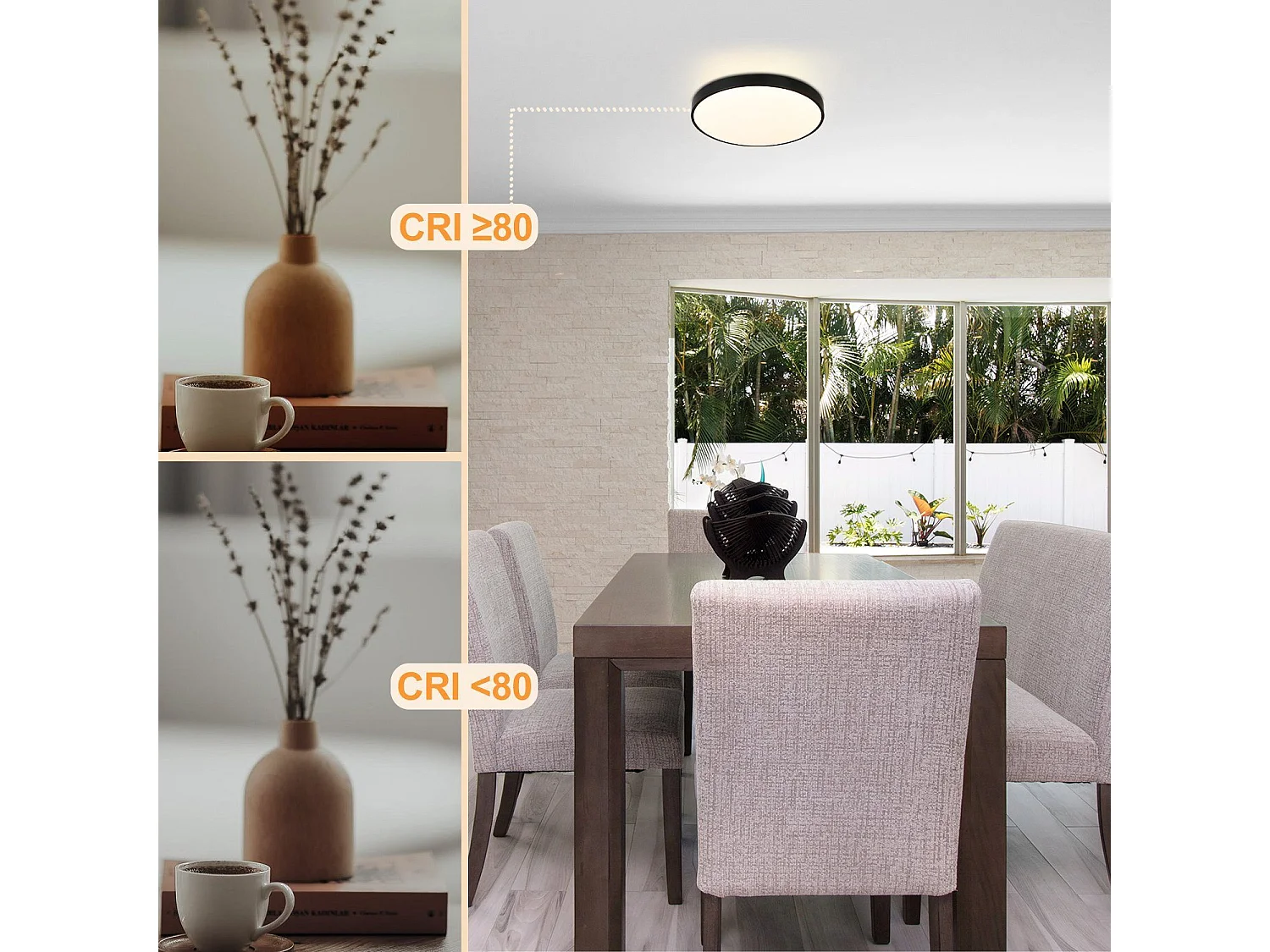 NETTLIFE LED Plafondlamp Slaapkamerlamp Zwart Kelderlamp Badkamerlamp 12W IP44 Keukenlamp Hallamp Ø21cm