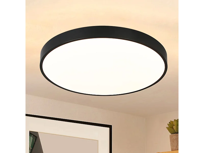 NETTLIFE lampa sufitowa LED lampa do sypialni czarna lampa do piwnicy lampa łazienkowa 12W IP44 lampa kuchenna lampa do przedpokoju Ø21cm